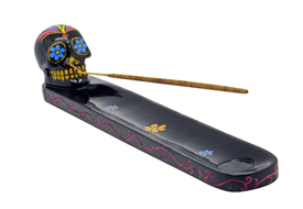 Day of the Dead/Sugar Skull Black Incense Burner